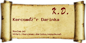 Kercsmár Darinka névjegykártya